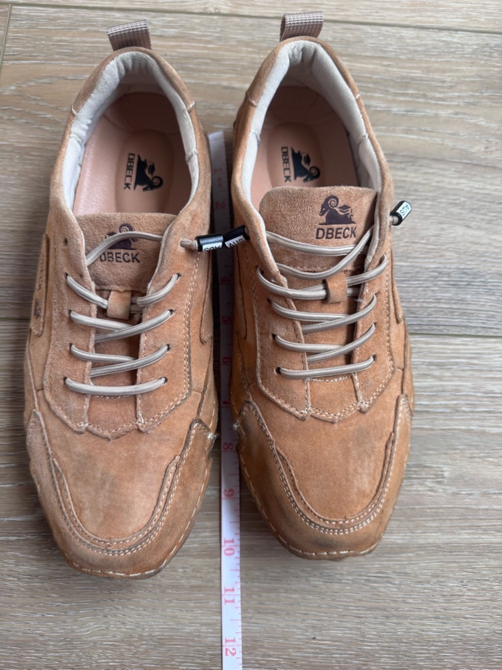 DBECK Suede Lace-Up Sneakers comfort active hiking Tan US men 7.5 US women 9.5